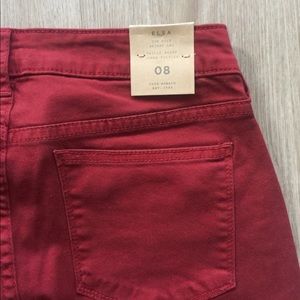 CLUB MONACO Red ELSA los rise, skinny pans